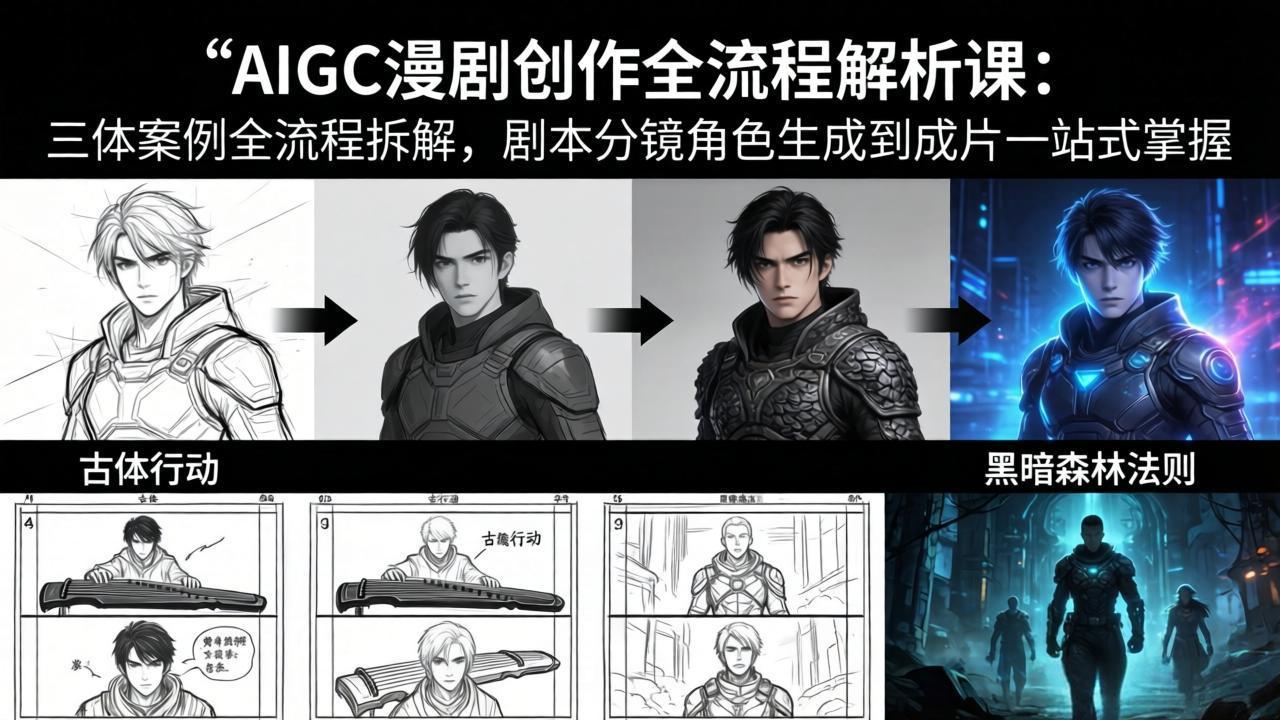 AIGC漫剧创作全流程解析课：三体案例全流程拆解，剧本分镜角色生成到成片一站式掌握-超级会员网