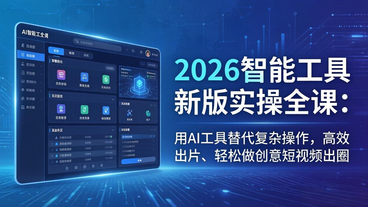 2026智能工具新版实操全课：用AI工具替代复杂操作，高效出片、轻松做创意短视频出圈-超级会员网