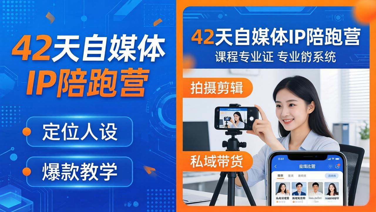 42天自媒体IP陪跑营-26年4月19更新：定位人设爆款全教学，拍摄剪辑私域带货一站式落地-超级会员网