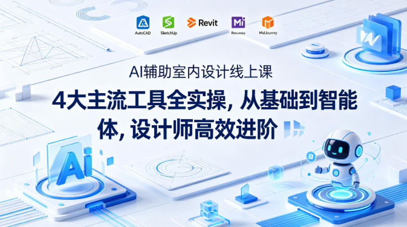 AI辅助室内设计线上课｜4大主流工具全实操，从基础到智能体，设计师高效进阶-超级会员网