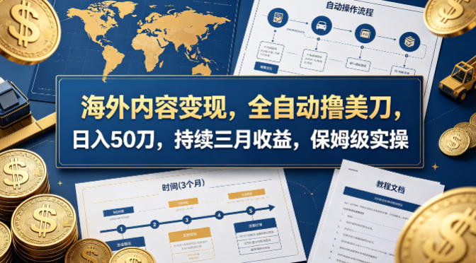 海外内容变现，全自动撸美刀，日入50刀，持续三月收益，保姆级实操【揭秘】-超级会员网