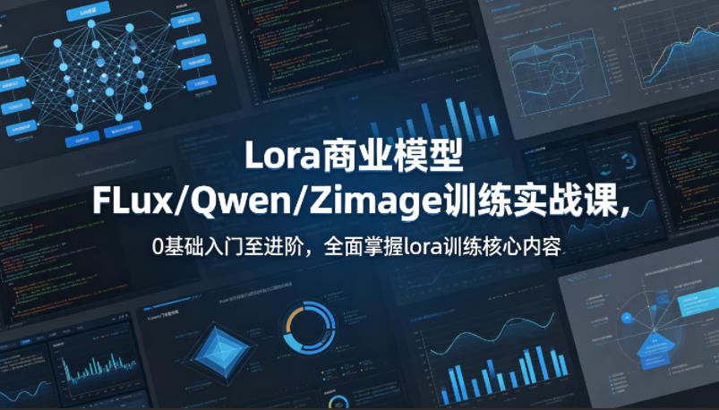 系统性学习Lora商业模型FLux／Qwen／Zimage训练实战课，0基础入门至进阶，全面掌握lora训练核心内容-超级会员网