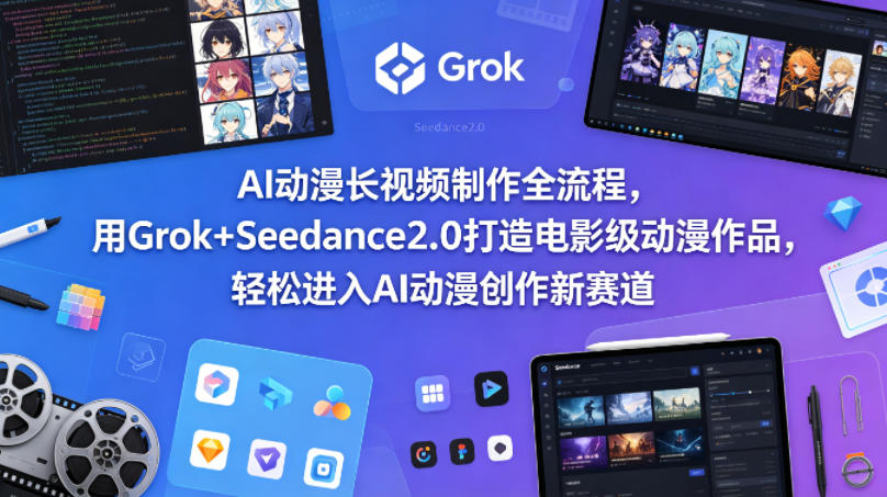 AI动漫长视频制作全流程，用Grok+Seedance2.0打造电影级动漫作品，轻松进入AI动漫创作新赛道-超级会员网