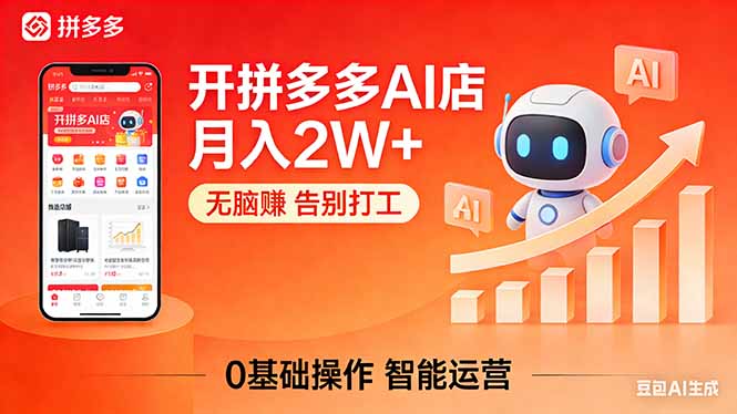 开一家拼多多AI店，月入2W+，无脑赚，告别打工，附SOP手册-超级会员网