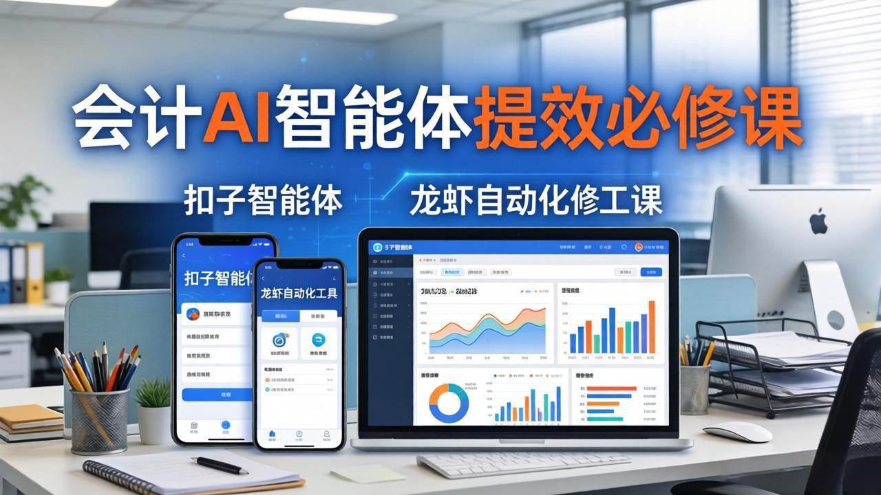 财务会计AI智能体提效必修课：扣子智能体+龙虾自动化+报表分析，一站式提升财务工作效率-超级会员网