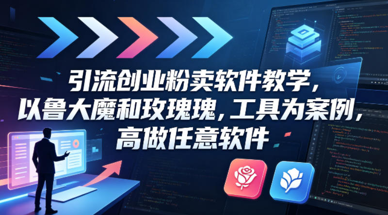 引流创业粉卖软件教学，以鲁大魔和玫瑰工具为案例，可做任意软件-超级会员网