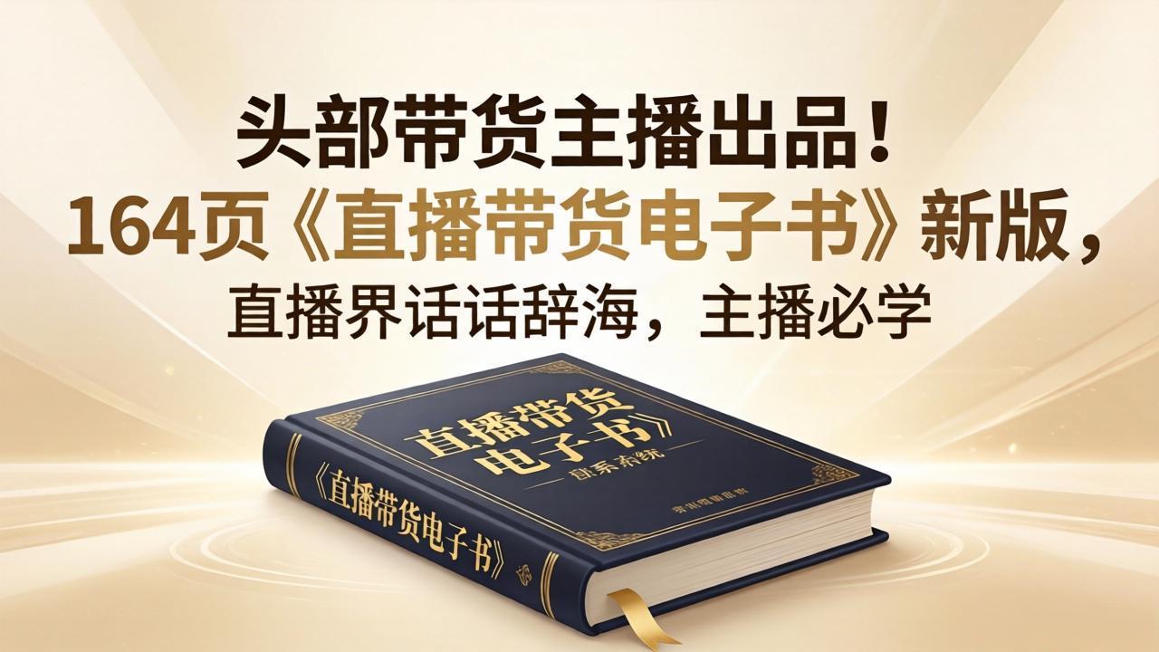 头部带货主播出品！164页《直播带货电子书》新版，直播界话术辞海，主播必学-超级会员网