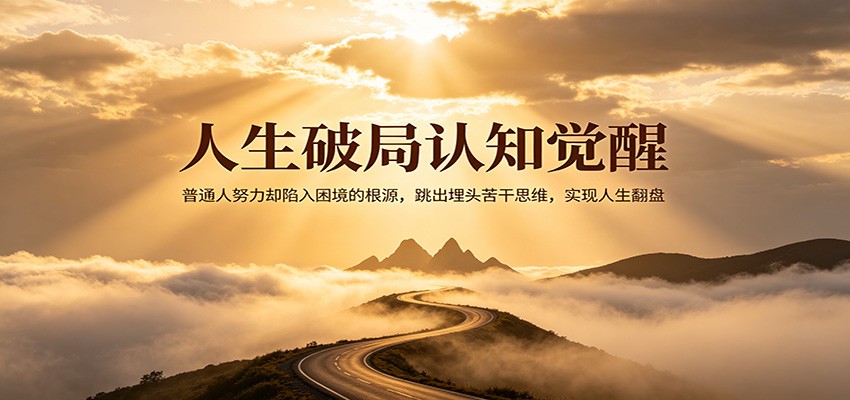人生破局认知觉醒，普通人努力却陷入困境的根源，跳出埋头苦干思维，实现人生翻盘-超级会员网