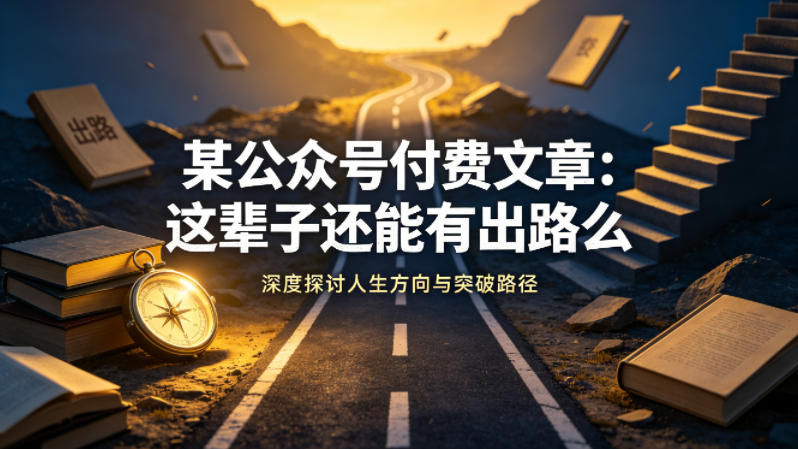 某公众号付费文章：这辈子还能有出路么-超级会员网
