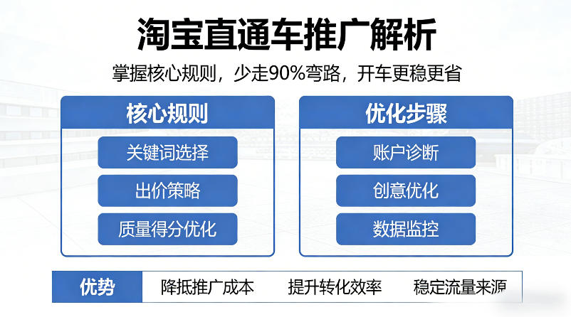 淘宝直通车推广解析，掌握核心规则，少走90%弯路，开车更稳更省-超级会员网