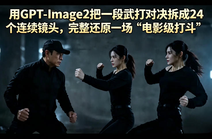 用GPT-Image2把一段武打对决拆成24个连续镜头，完整还原一场“电影级打斗”-超级会员网