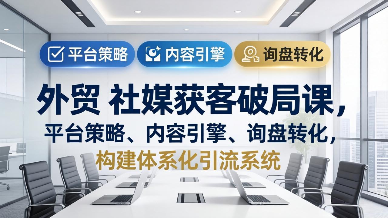 外贸 社媒获客破局课，平台策略、内容引擎、询盘转化，构建体系化引流系统(更新26年3月-超级会员网