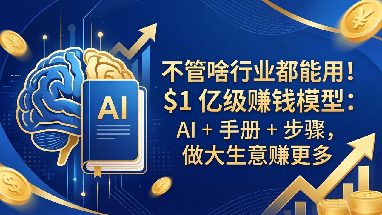不管啥行业都能用！$1 亿级赚钱模型：AI + 手册 + 步骤，做大生意赚更多-超级会员网