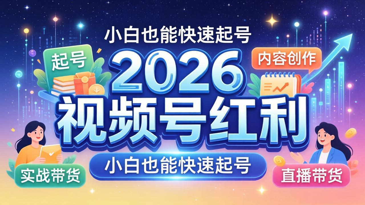 2026视频号红利实战营，大佬亲授起号、内容、直播、IP、投流、私域、矩阵全套落地打法-超级会员网