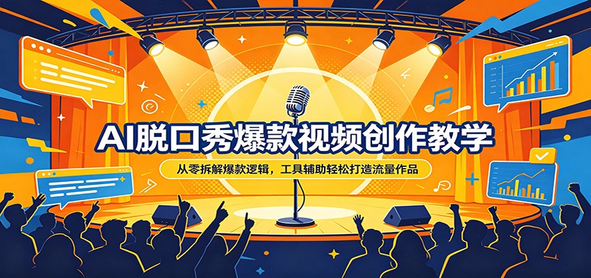 AI脱口秀爆款视频创作教学：从零拆解爆款逻辑，工具辅助轻松打造流量作品-超级会员网