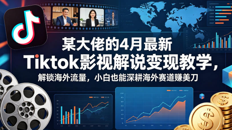 某大佬的4月最新Tiktok影视解说变现教学，解锁海外流量，小白也能深耕海外赛道賺美刀-超级会员网