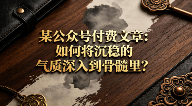 某公众号付费文章：如何将沉稳的气质深入到骨髓里？-超级会员网