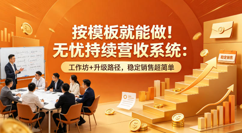 按模板就能做！无忧持续营收系统：工作坊+升级路径，稳定销售超简单【原创双语字幕】-超级会员网