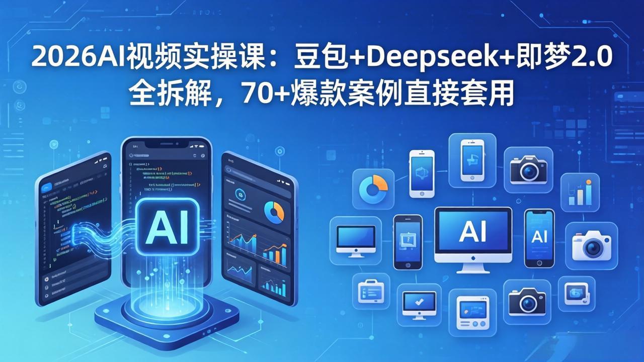 2026AI视频实操课：豆包+Deepseek+即梦2.0全拆解，70+爆款案例直接套用-超级会员网
