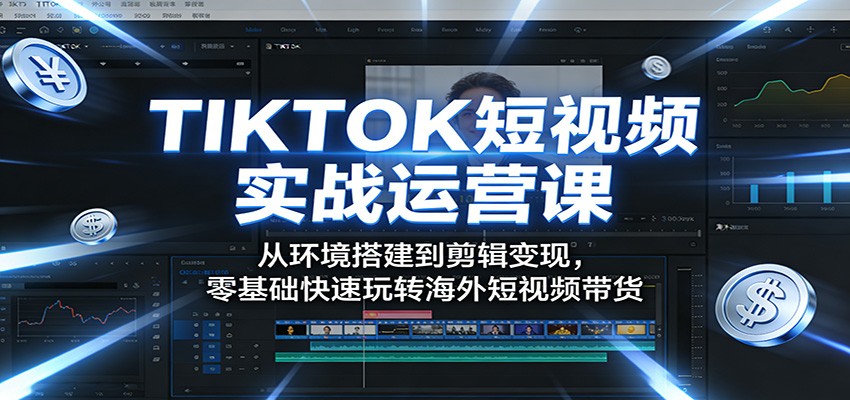 TIKTOK短视频实战运营课：从环境搭建到剪辑变现，零基础快速玩转海外短视频带货-超级会员网