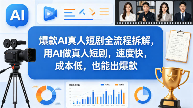 爆款AI真人短剧全流程拆解，用AI做真人短剧，速度快，成本低，也能出爆款-超级会员网