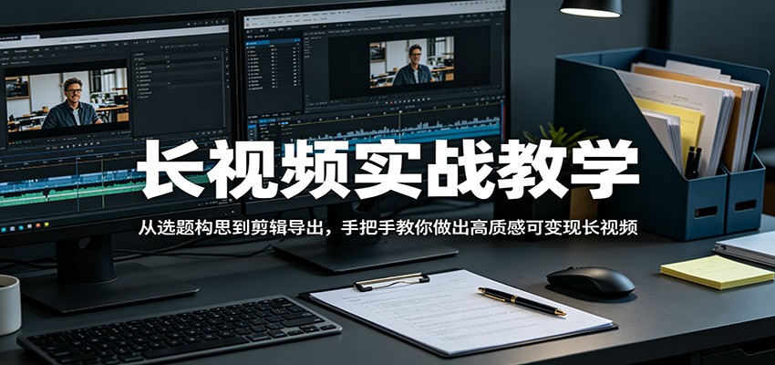 长视频实战教学，从选题构思到剪辑导出，手把手教你做出高质感可变现长视频-超级会员网