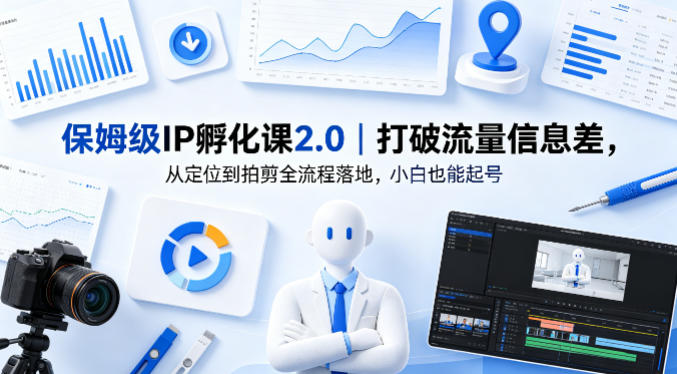 保姆级IP孵化课2.0｜打破流量信息差，从定位到拍剪全流程落地，小白也能起号-超级会员网