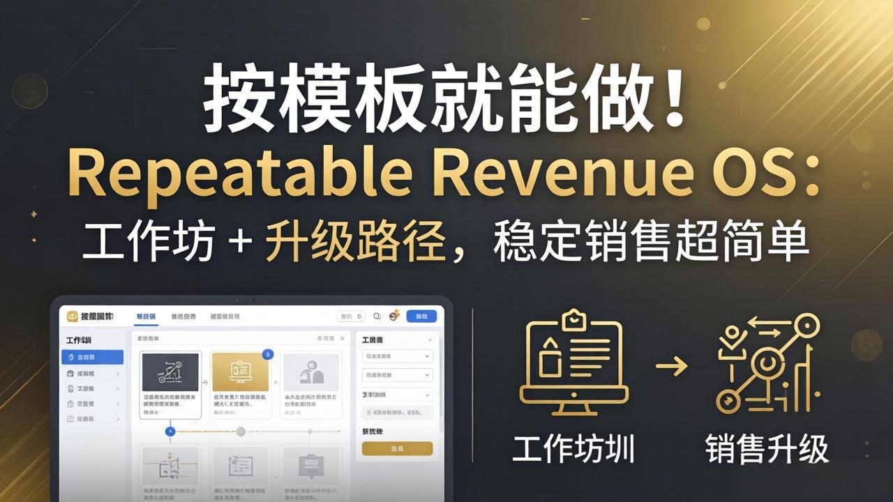 按模板就能做！Repeatable Revenue OS：工作坊 + 升级路径，稳定销售超简单-超级会员网