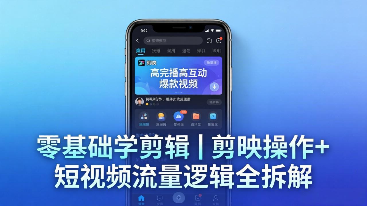 【零基础学剪辑】剪映操作+短视频流量逻辑全拆解｜手把手教你剪出高完播高互动爆款视频-超级会员网