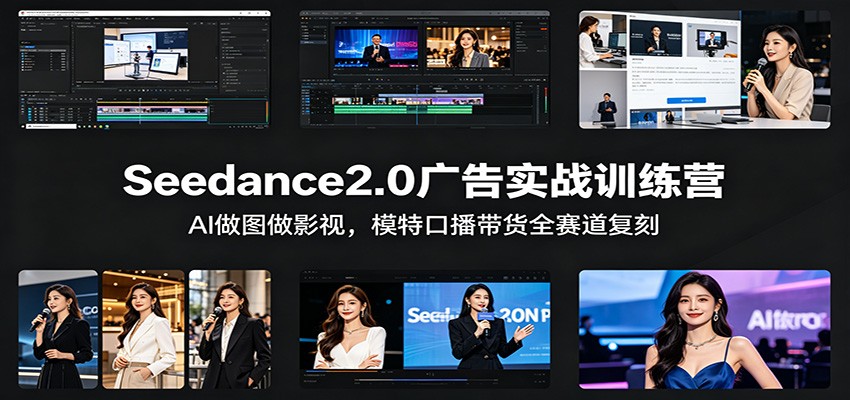 Seedance2.0广告实战训练营：AI做图做影视，模特口播带货全赛道复刻-超级会员网