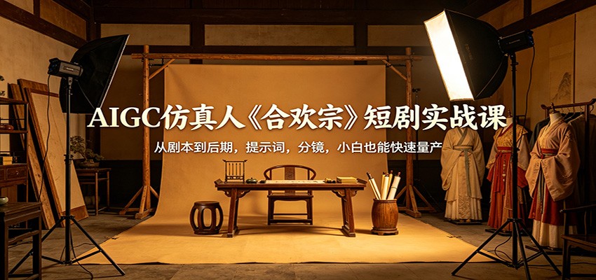 AIGC仿真人《合欢宗》短剧实战课：从剧本到后期，提示词，分镜，小白也能快速量产-超级会员网