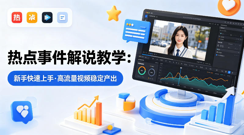 某大V的热点事件解说教学，新手也能快速上手，稳定产出高流量解说视频-超级会员网