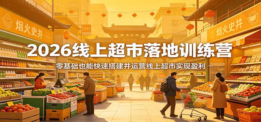 2026线上超市落地训练营，零基础也能快速搭建并运营线上超市实现盈利-超级会员网