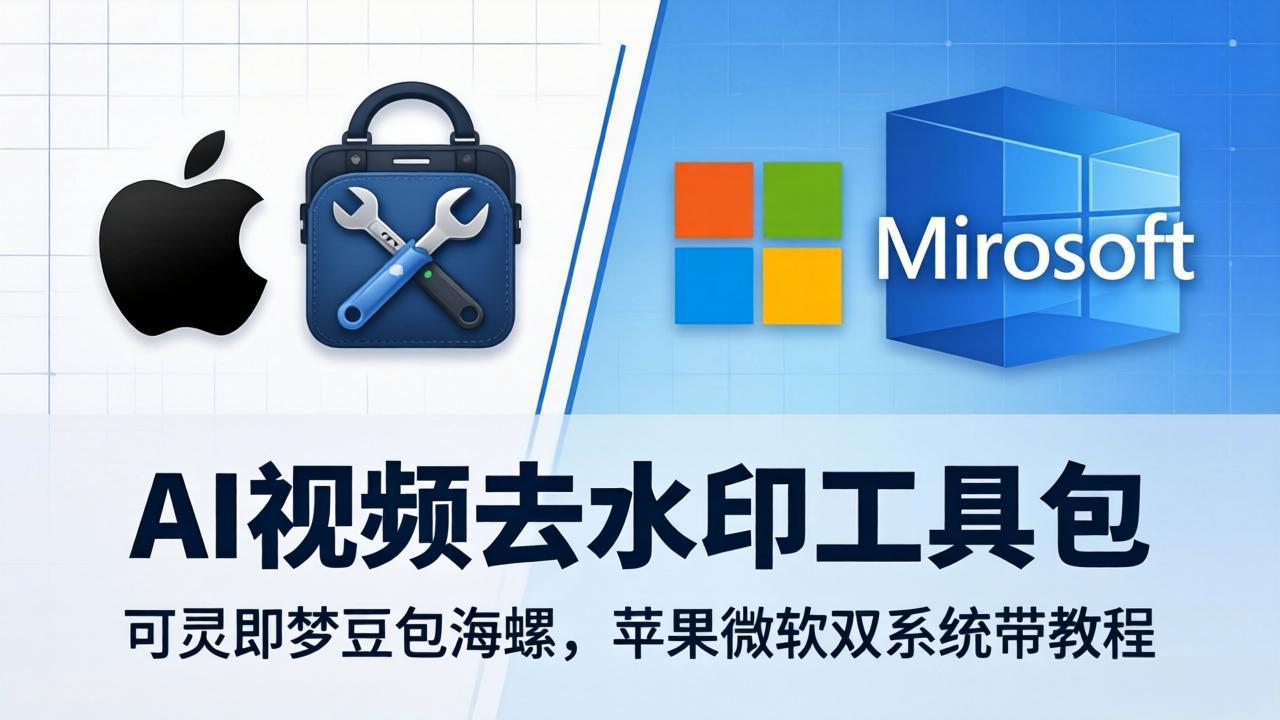 AI视频去水印工具包：可灵即梦豆包海螺，苹果微软双系统带教程-超级会员网