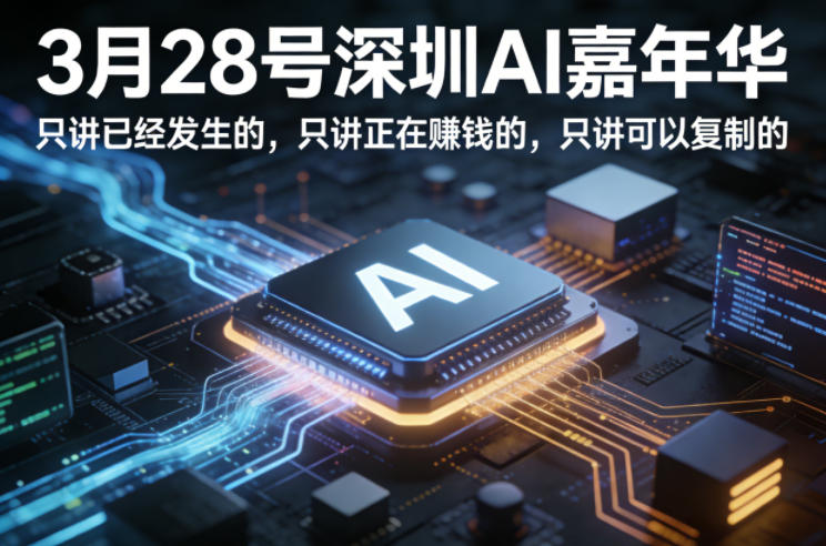 3月28号深圳AI嘉年华，只讲已经发生的，只讲正在賺钱的，只讲可以复制的-超级会员网