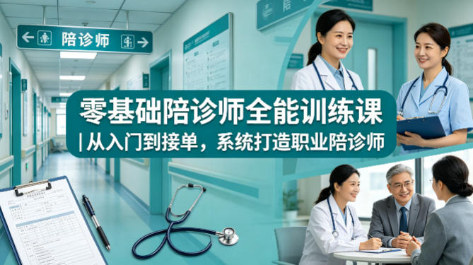 零基础陪诊师全能训练课｜从入门到接单，系统打造职业陪诊师-超级会员网