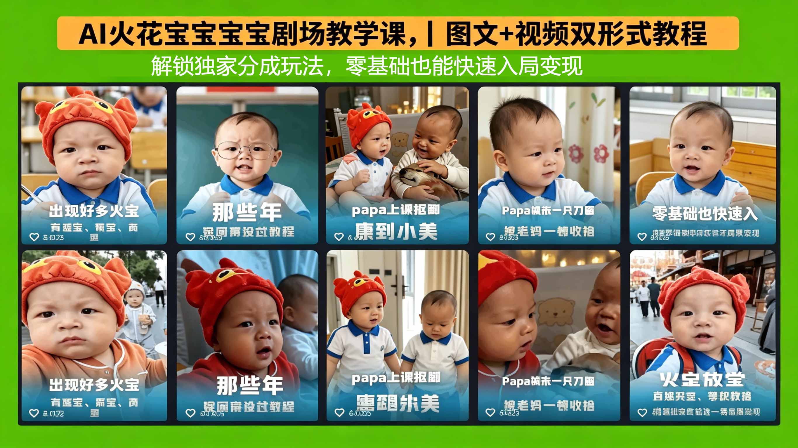 AI火花宝宝宝宝剧场教学课，图文+视频双形式教程，解锁独家分成玩法，零基础也能快速入局变现-超级会员网