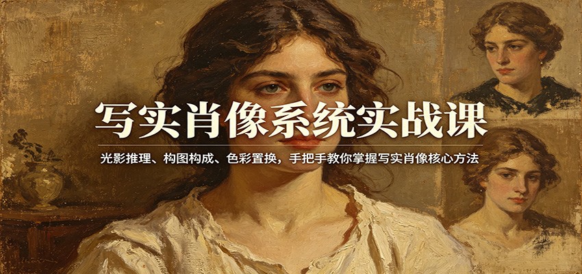 写实肖像系统实战课：光影推理、构图构成、色彩置换，手把手教你掌握写实肖像核心方法-超级会员网