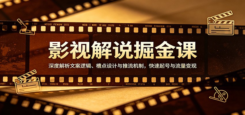 影视解说掘金课：深度解析文案逻辑、槽点设计与推流机制，快速起号与流量变现-超级会员网