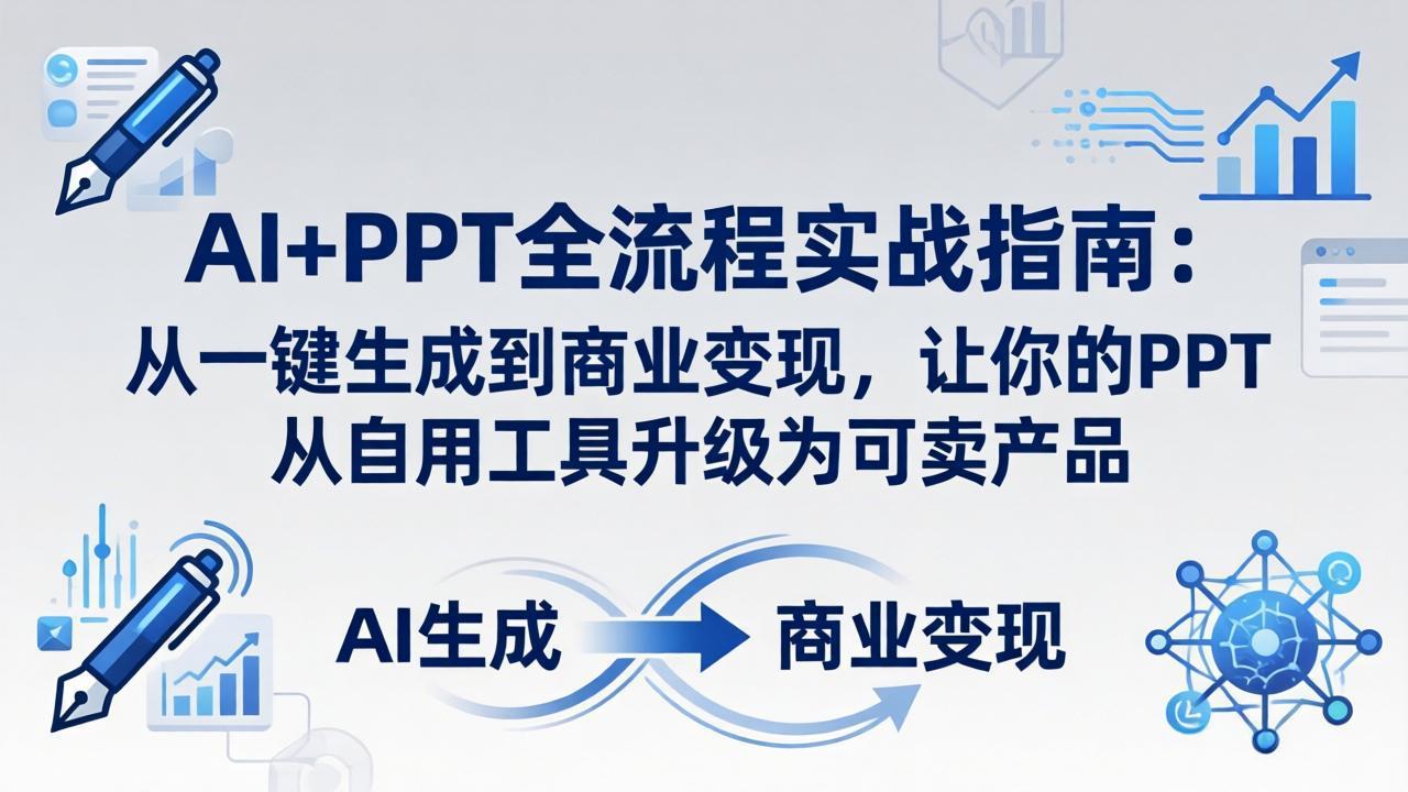 AI+PPT全流程实战指南-更新4月21：从一键生成到商业变现，让你的PPT从自用工具升级为可卖产品-超级会员网