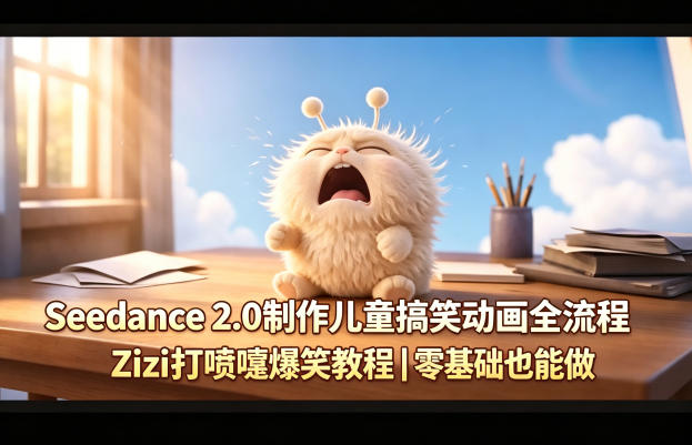 Seedance 2.0制作儿童搞笑动画全流程Zizi打喷嚏爆笑教程｜零基础也能做-超级会员网