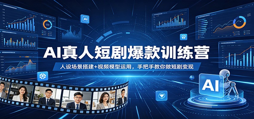 AI真人短剧爆款训练营：人设场景搭建+视频模型运用，手把手教你做短剧变现-超级会员网