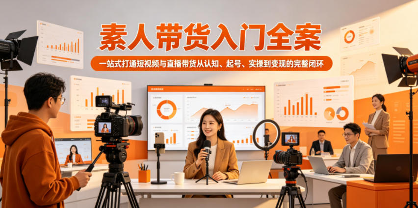 素人带货入门全案，一站式打通短视频与直播带货从认知、起号、实操到变现的完整闭环-超级会员网