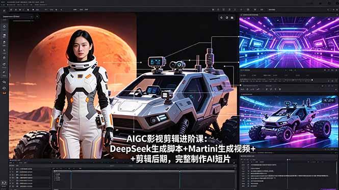 AIGC影视剪辑进阶课：DeepSeek生成脚本+Martini生成视频+剪辑后期，完整制作AI短片-超级会员网