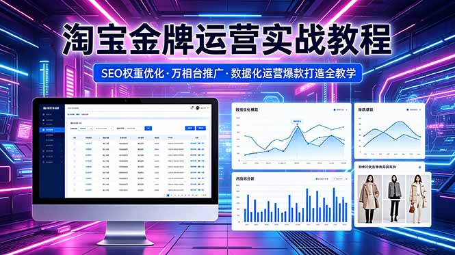 2026 淘宝金牌运营实战教程，SEO权重优化万相台推广，数据化运营爆款打造全教学-超级会员网