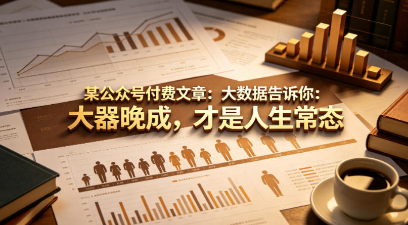 某公众号付费文章：大数据告诉你：大器晚成，才是人生常态-超级会员网
