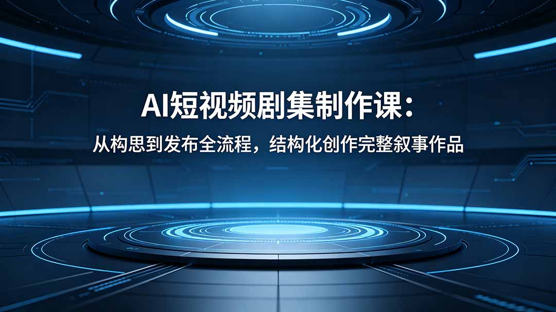 AI短视频剧集制作课：从构思到发布全流程，结构化创作完整叙事作品-超级会员网