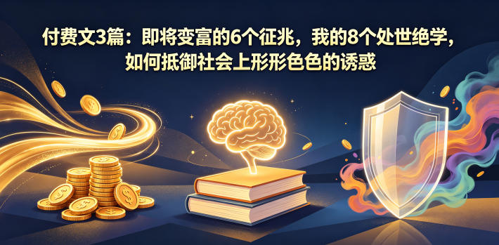付费文3篇：即将变富的6个征兆，我的8个处世绝学，如何抵御社会上形形色色的诱惑-超级会员网