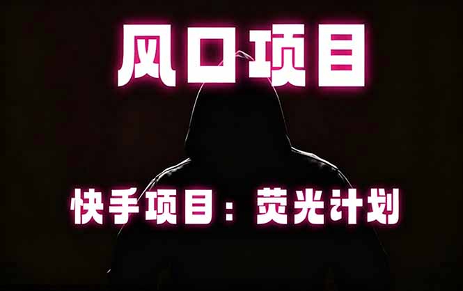 快手风口项目，荧光计划托管，长期稳定，适合批量做-超级会员网