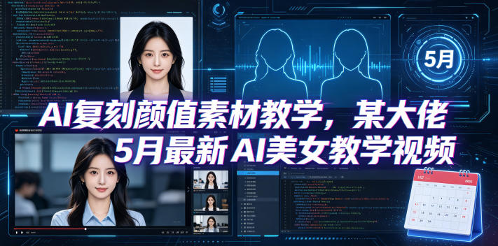 AI复刻颜值素材教学，某大佬5月最新AI美女教学视频，内含4月好物复刻教学-超级会员网